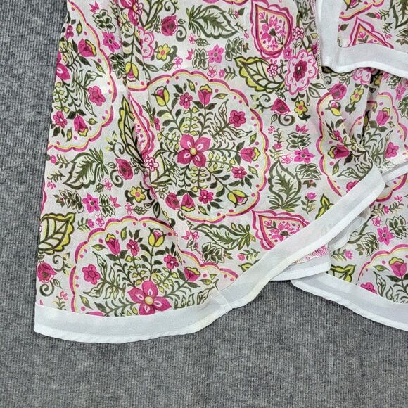 Torrid Kimono 00 Womens M/L Pink Floral Sheer Chiffon Cottagecore Boho Duster - Picture 9 of 11